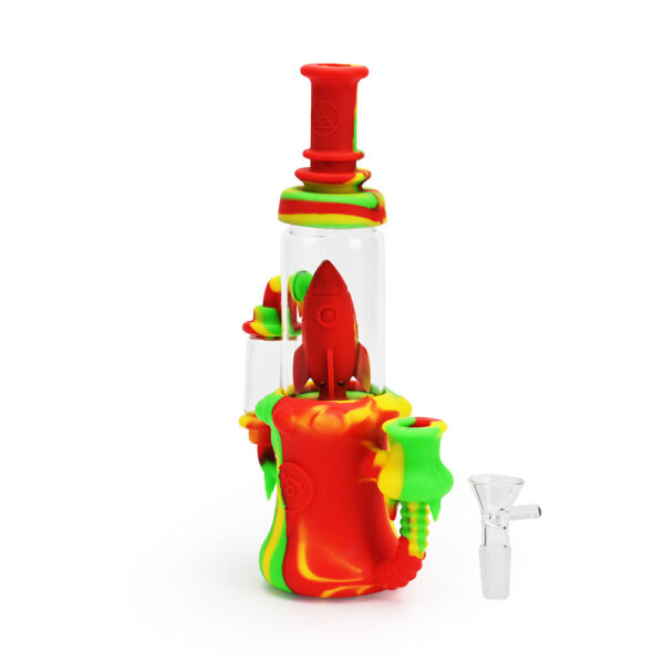 Ritual – 8.5” Silicone Rocket Recycler – Rasta - Image 2
