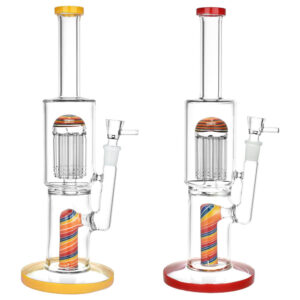 Burgeoning Bliss Glass Water Pipe – 12″ / 14mm F / Colors Vary