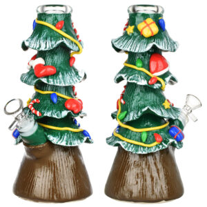 Christmas Tree Beaker Glass Water Pipe – 9.75″ / 14mm F