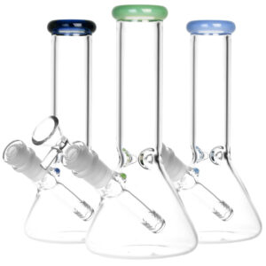 Classic Glass Beaker Water Pipe – 8″ / 14mm F / Colors Vary