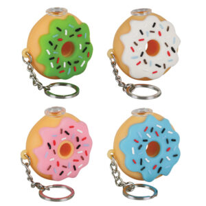 Silicone Donut One Hitter Keychain – 2″ / Colors Vary