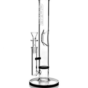GRAV® Medium Straight Base w/ Disc Water Pipe – Black Accent
