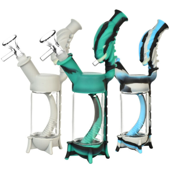 Alien Spine Silicone/Glass Water Pipe – 8″/14mmF/Colors Vary