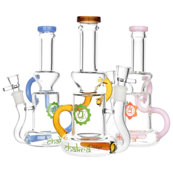 Chakra Recycler Water Pipe – 7.75″ / 14mm F / Colors Vary
