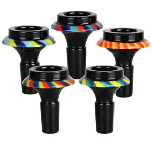 5PC BUNDLE – Color Stripe UFO Herb Slide -14mm M/Asst Colors