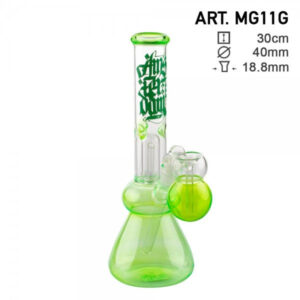 Amsterdam | 12″ Black Glass Water Pipe w/ Tree Perc