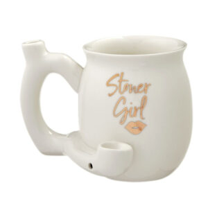 Stoner girl white with gold imprint mug – roast & toast mug