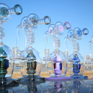 Approx. 11″ Spiral Mushroom Recycler Water Pipe w/ Circ Perc