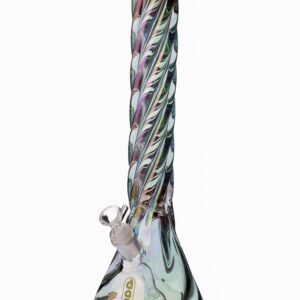 Daze Glass – 16 Inch Iridescent Spiral Glass Water Pipe