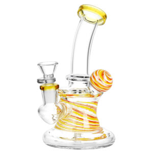 Candy Ribbon Marble Glass Water Pipe – 7″/14mm F/Colors Vary