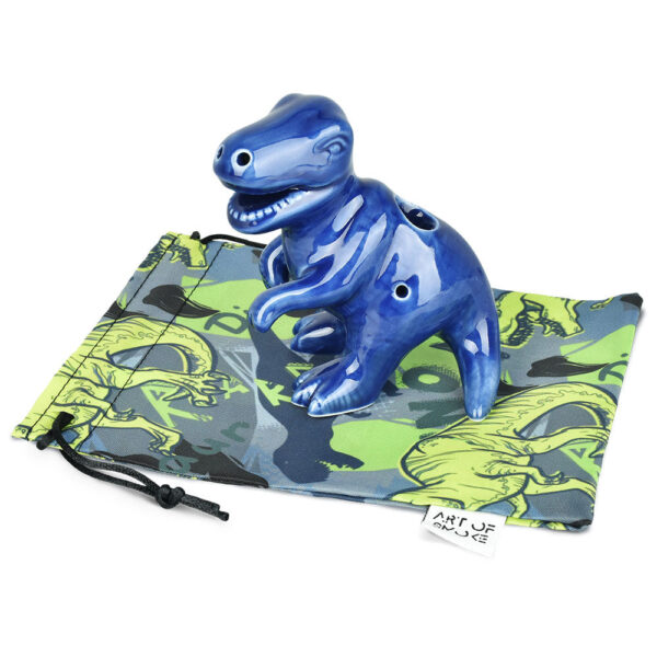 Art Of Smoke Dino Ceramic Pipe w/ Dino Carry Bag – 4.25″