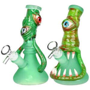 Bleary Eyed Beastie 3D Painted Beaker Water Pipe – 7.5″ / Styles Vary
