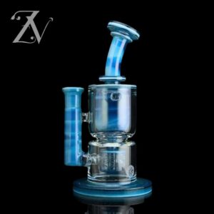 FATBOY GLASS: COLORED HOURGLASS TAURUS FULL SIZE BLUE STARDUST X GHOST