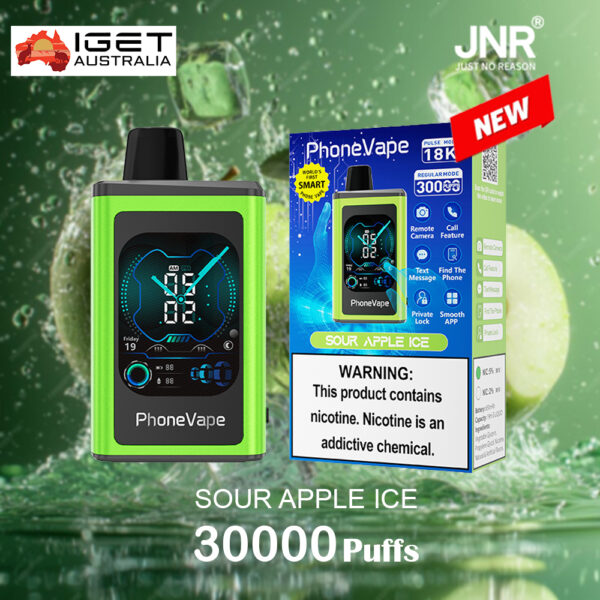 JNR PhoneVape SOUR APPLE ICE – 30000 PUFFS