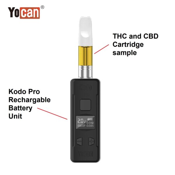 Yocan Kodo Pro 510 Vaporizer Battery 400mAh to be used with THC & CBD cartridges - Image 2