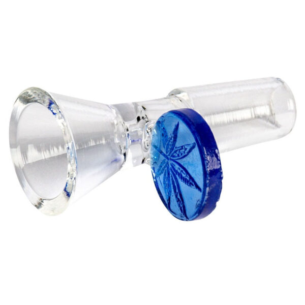 14mm Male Red Eye Glass Cone Pull-Out w/ Leaf Handle Bowl - Image 2